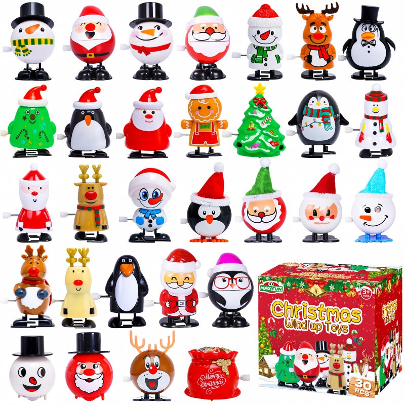 Max Fun 30pcs Christmas Wind Up Toys Stocking Stuffers for Kids Christmas Party Favors Bulk Christmas Goody Bag Filler - Image 1